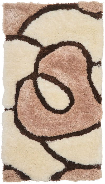 The 60cm x 110xm version | URCO 3d carved rose natural Living Room Geometric Rug.
