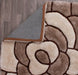 URCO 3d carved rose natural Brown, Beige Living Room Geometric Rug.