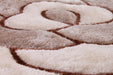 URCO 3d carved rose natural Brown, Beige Living Room Geometric Rug.