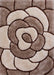 URCO 3d carved rose natural Brown, Beige Living Room Geometric Rug.