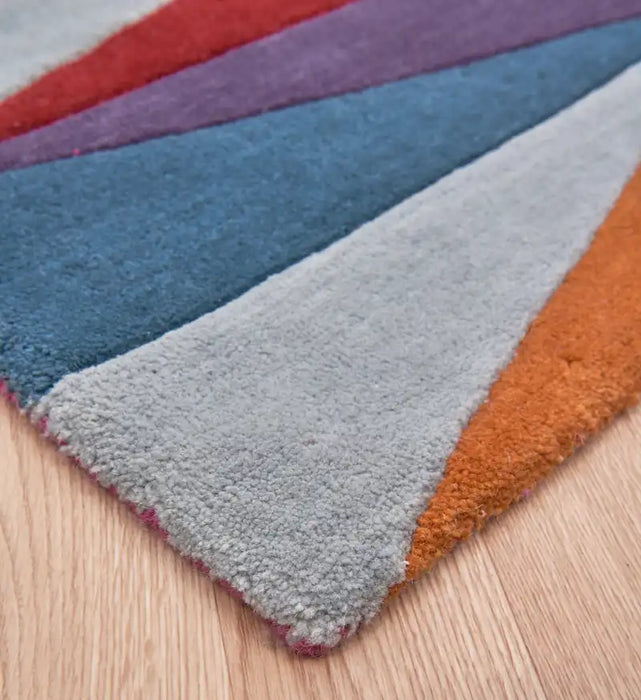 Asiatic funk funk triangles Multicoloured Living Room Wool Rug.