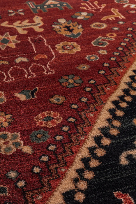 Mastercraft kashqai 4364 301 Black, Multicoloured, Red Living Room Wool Rug.