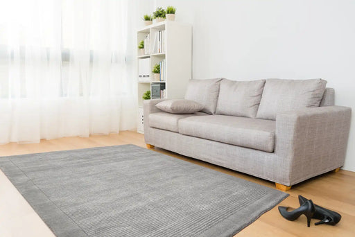 Asiatic york grey Grey Living Room Wool Rug.