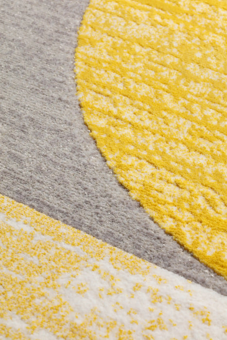 Mastercraft city a66109 ak700 Grey, Yellow, Multicoloured Living Room Floral Rug.