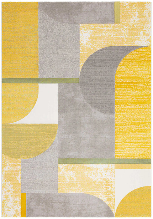 Mastercraft city a66109 ak700 Grey, Yellow, Multicoloured Living Room Floral Rug.