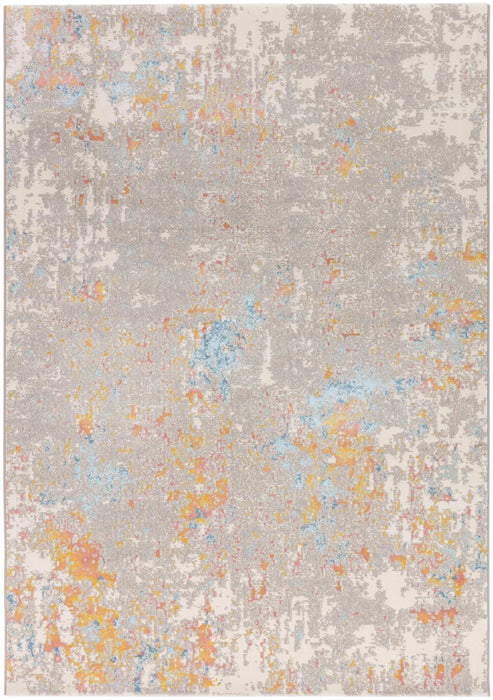 Mastercraft city 466117 ak990 Grey, Multicoloured Living Room Floral Rug.