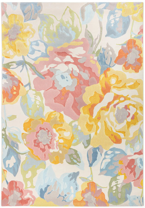Mastercraft city 466118 ak990 Multicoloured Living Room Floral Rug.