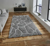 Think Rugs noble house pebbles 5858 silver Grey Living Room Shaggy Rug.