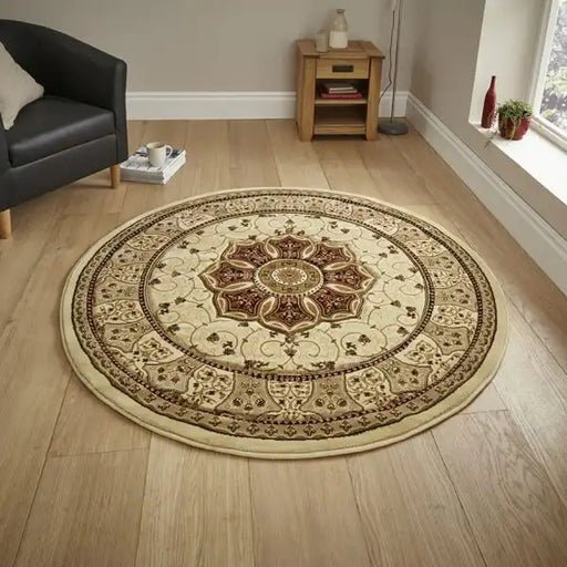 Think Rugs heritage 4400 cream red Ivory, Red, Cream Living Room  Rug.