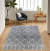 Serdim Rugs marrakesh 510 grey Grey Living Room Geometric Rug.