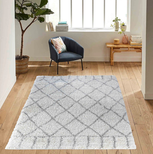 Serdim Rugs marrakesh 510 light cream Grey, Cream Living Room Geometric Rug.