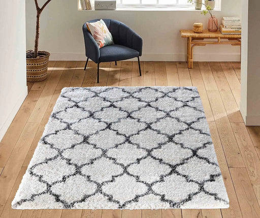 Serdim Rugs marrakesh 520 dark cream Grey, Cream Living Room Geometric Rug.