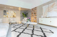Serdim Rugs marrakesh 525 dark cream Grey, Cream Living Room Geometric Rug.