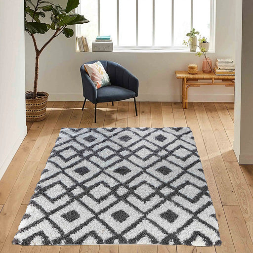 Serdim Rugs marrakesh 530 dark cream Grey, Cream Living Room Geometric Rug.
