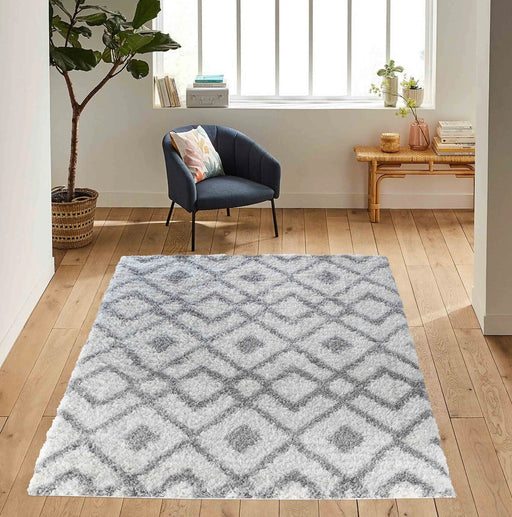 Serdim Rugs marrakesh 530 light cream Grey, Cream Living Room Geometric Rug.