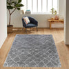 Serdim Rugs marrakesh 535 grey Grey Living Room Geometric Rug.