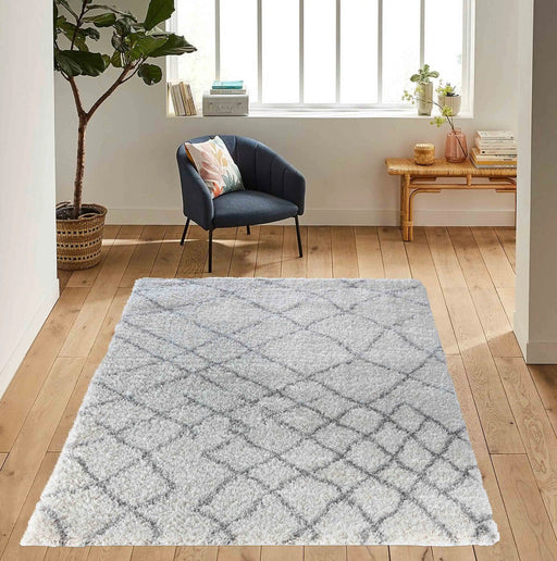 Serdim Rugs marrakesh 535 light cream Grey, Cream Living Room Geometric Rug.
