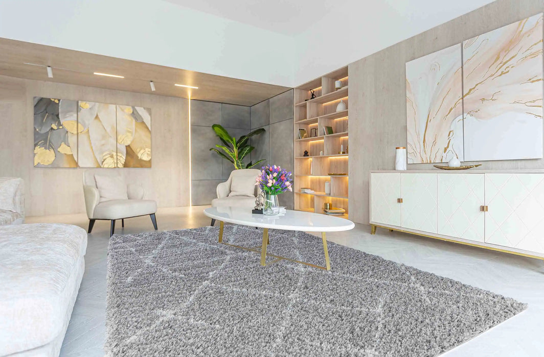 Serdim Rugs marrakesh 540 grey Grey Living Room Geometric Rug.