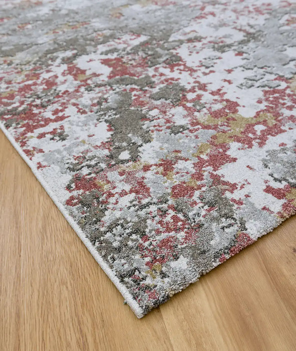 Mastercraft liberty 34017 1161 Grey, Ivory, Multicoloured, Pink Living Room Floral Rug.