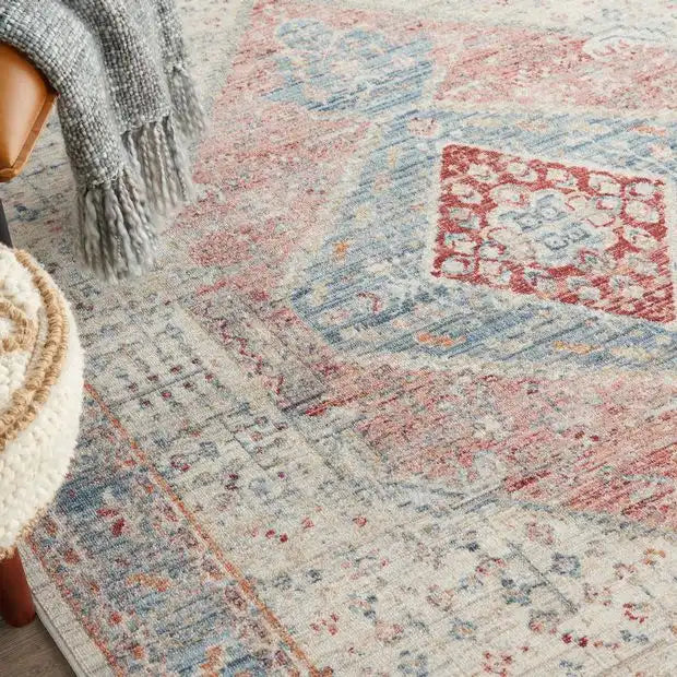 Nourison Delivered in 6 weeks   USA homestead hms03 blue grey Blue, Grey, Multicoloured Living Room  Rug.