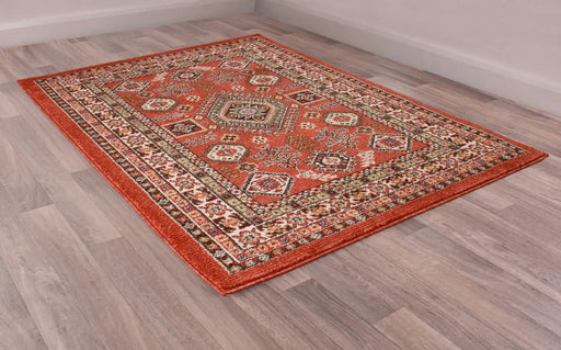 HMC cashmere 5568 terra Orange Living Room Moroccan Rug.