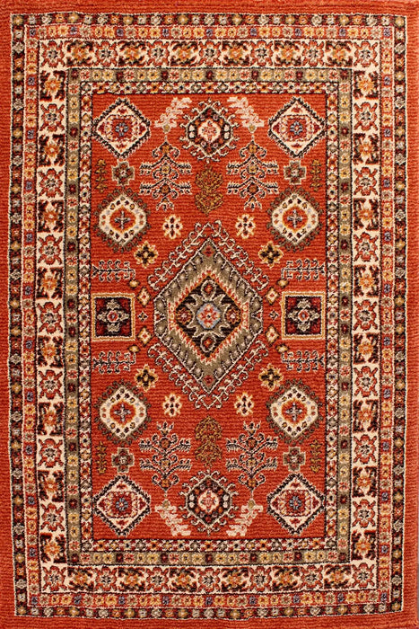 HMC cashmere 5568 terra Orange Living Room Moroccan Rug.