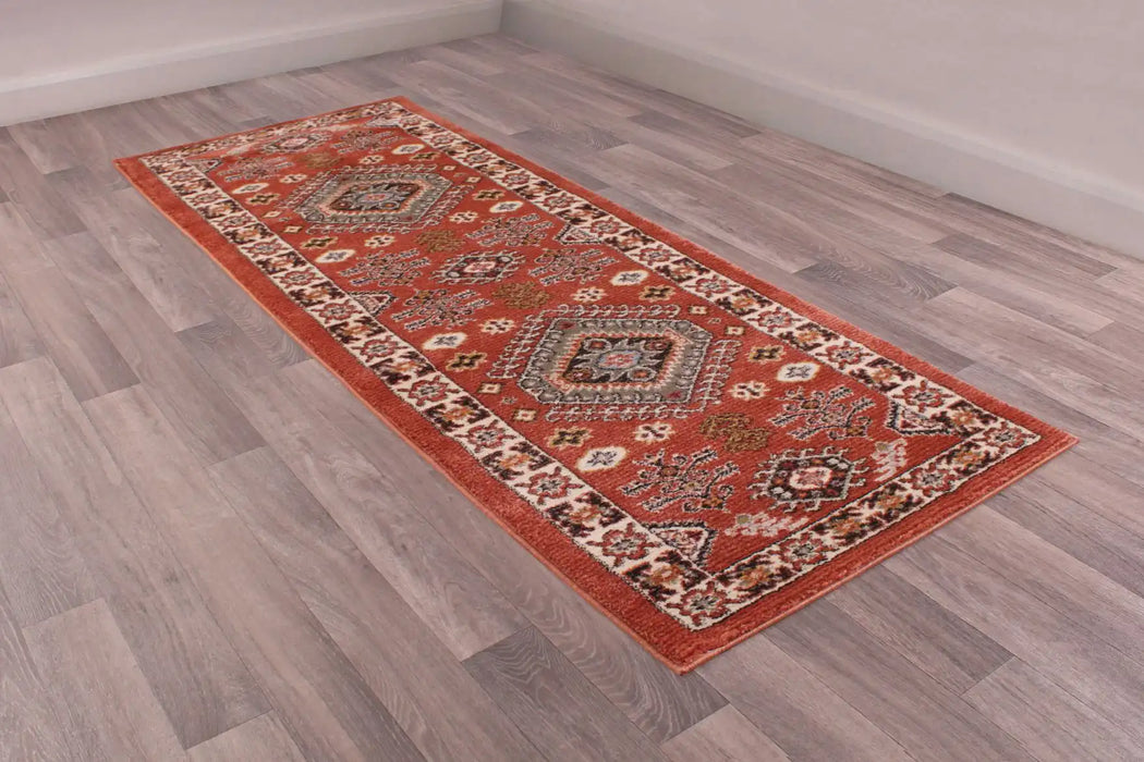 HMC cashmere 5568 terra Orange Living Room Moroccan Rug.