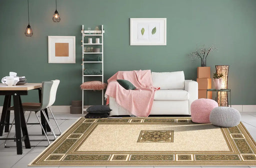 Mastercraft da vinci 057 0801 6444 Green, Ivory, Multicoloured Living Room  Rug.