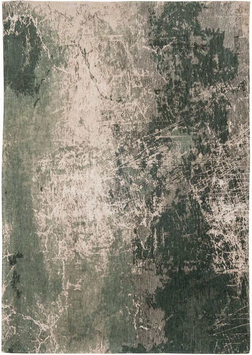 Louis de Poortere mad men cracks 8723 dark pine Green, Grey Living Room Flat Weave Rug.
