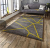 Think Rugs royal nomadic 5746 grey yellow Grey Living Room Shaggy Rug.