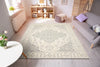 Asiatic bronte silver cream Grey, Ivory Living Room Wool Rug.