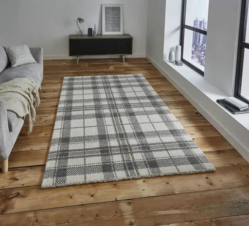 Think Rugs wellness 6630 cream light grey Grey, Ivory, Cream Living Room  Rug.