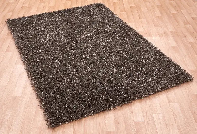 Asiatic metallica metallica gunmetal Grey  Shaggy Rug.
