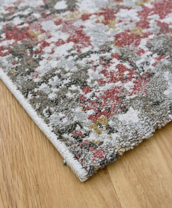Mastercraft liberty 34017 1161 Grey, Ivory, Multicoloured, Pink Living Room Floral Rug.