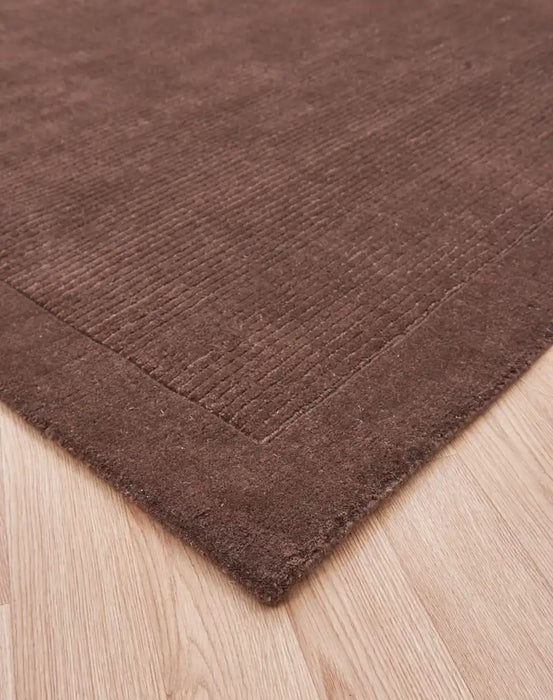 Asiatic york york chocolate Brown Living Room Wool Rug.
