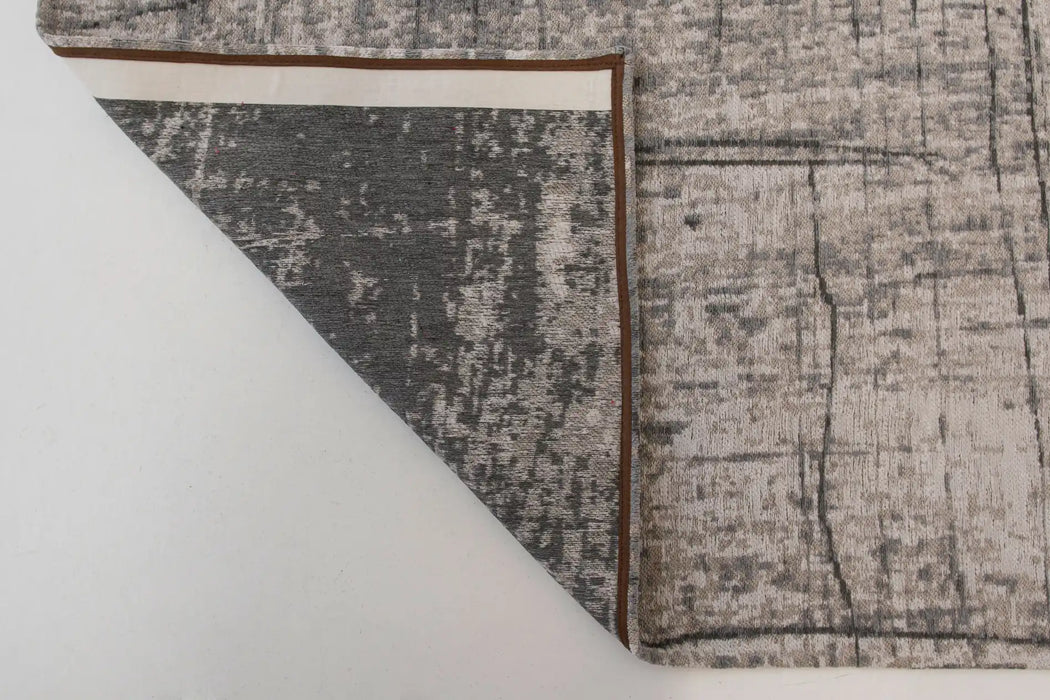 Louis de Poortere mad men griff 8420 jersey stone Grey, Ivory Living Room Flat Weave Rug.