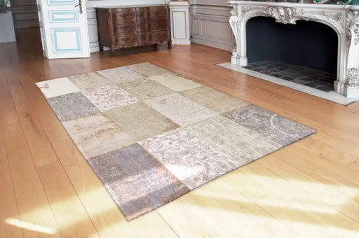 Louis de Poortere cameo kopie pinch of cinnamon Grey, Beige Living Room Geometric Rug.