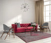 Louis de Poortere fading world pink flash Grey, Pink Living Room Flat Weave Rug.