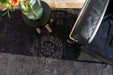 Louis de Poortere fading world medallion 8263 mineral black Black Living Room Flat Weave Rug.
