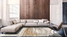Louis de Poortere mad men columbus gold 8419 Grey Living Room Flat Weave Rug.