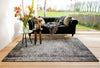 Louis de Poortere mad men jacobs ladder 8425 harlem contrast Grey Living Room Flat Weave Rug.