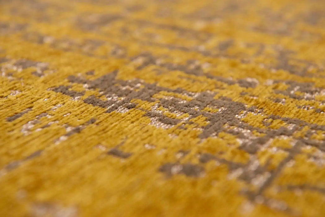 Louis de Poortere mad men griff 8550 liberty gold Yellow Living Room Flat Weave Rug.