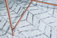 Louis de Poortere mad men jacobs ladder 8652 black on white Ivory Living Room Flat Weave Rug.