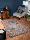 URCO orient urco 8917 navy Blue, Multicoloured, Navy Living Room Moroccan Rug.