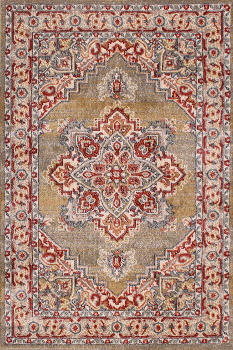 URCO orient urco 8917 green Green, Multicoloured Living Room Moroccan Rug.