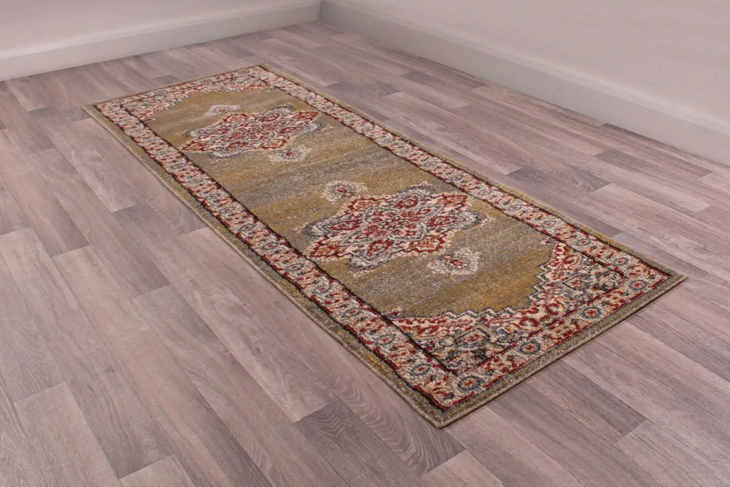 URCO orient urco 8917 green Green, Multicoloured Living Room Moroccan Rug.