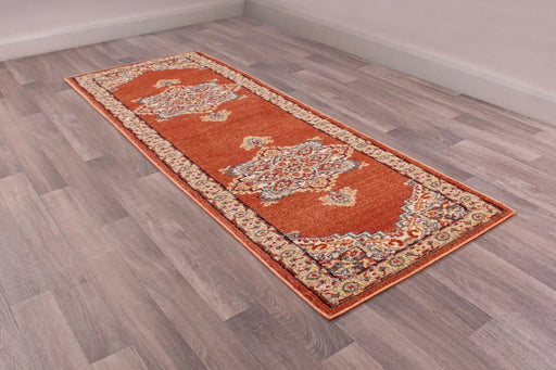 URCO orient urco 8917 terracotta Orange Living Room Moroccan Rug.
