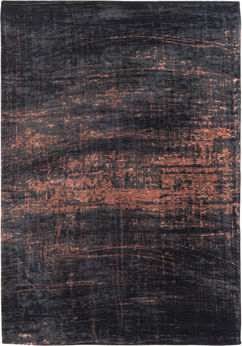 Louis de Poortere mad men griff 8925 soho copper Grey, Black, Orange Living Room Flat Weave Rug.