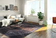 Louis de Poortere mad men griff 8925 soho copper Grey, Black, Orange Living Room Flat Weave Rug.