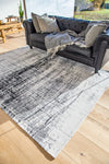 Louis de Poortere mad men 8926 black and white Black, Ivory Living Room Flat Weave Rug.